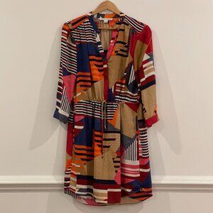 Diane Von Furstenberg Multicolor Geometric Print Freya Dress